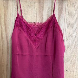 Express Satin Cami with Lace- Small